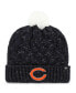 Фото #1 товара Women's Navy Chicago Bears Fiona Logo Cuffed Knit Hat with Pom