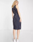 Closet London pleated wrap dress in navy