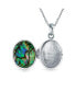 Фото #5 товара Matriarch Rainbow Abalone Mother Of Pearl Oval Celtic Tree Family Tree Of Life Locket Holds Photos Necklace For Women .925 Sterling Silver