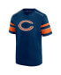 Фото #3 товара Men's Navy Chicago Bears Textured Hashmark V-Neck T-shirt