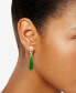 ფოტო #3 პროდუქტის Cultured Freshwater Pearl (7mm) & Dyed Jade Briolette Drop Earrings in 14k Gold-Plated Sterling Silver