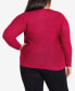 Plus Size Crew Neck Cable Knit Sweater