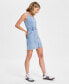 Фото #4 товара Juniors' Denim Zip-Front Pinafore Dress