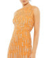 Women's Abstract Beaded Sleeveless Midi Dress