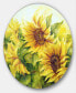 Фото #2 товара Designart 'Bright Yellow Sunny Sunflowers' Floral Metal Artwork - 23" x 23"