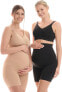 Фото #14 товара Heart Mother Maternity Slip-Overbelly Briefs with Long Leg, Seamless Support, Over belly Shorts, Beige/Black, Pack of 1 and 2 - 5500