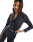 & Other Stories denim wide leg jumpsuit in dark grey wash