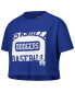 ფოტო #3 პროდუქტის Women's Royal Los Angeles Dodgers Made To Play Boxy Cropped T-Shirt