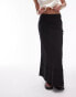 Фото #1 товара Topshop linen raw edge trim bias maxi skirt in black