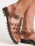 COLLUSION clear rubber jelly shoe with spikes in charcoal