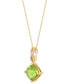 ფოტო #2 პროდუქტის Peridot (2-1/5 ct. t.w.) & Diamond (1/20 ct. t.w.) Cushion 18" Pendant Necklace in 14k Gold