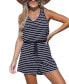 ფოტო #1 პროდუქტის Women's Black & White V-Neck Tent Cover-Up