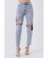 Фото #1 товара Women's Destroyed High Waisted Skinny Jeans