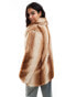 Фото #3 товара Stradivarius STR vintage inspired faux fur coat in brown