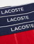 Lacoste pack of 3 trunks in navy red