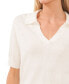 ფოტო #3 პროდუქტის Women's Short Sleeve Collared Polo V-Neck Sweater