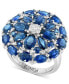 ფოტო #1 პროდუქტის EFFY® Sapphire (8-1/3 ct. t.w.) & Diamond (3/8 ct. t.w.) Flower Statement Ring in 14k White Gold