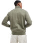 Tommy Hilfiger logo half zip sweatshirt in khaki green