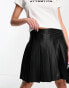 Vero Moda leather look quilted mini skirt in black