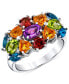 ფოტო #1 პროდუქტის Multi-Gemstone (4 ct. t.w.) & Diamond Accent Cluster Statement Ring in Sterling Silver