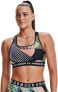 Under Armour 280121 Crossback Mid Printed Bra , Black (001)/White , X-Small