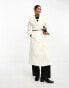 Фото #4 товара River Island shawl cinched waist coat in cream