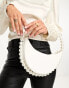 Фото #2 товара Public Desire The Angelica pearl handle round clutch bag in white croc