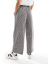 Vero Moda Petite brushed formal wide leg trousers in check