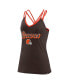 Фото #2 товара Women's Brown Cleveland Browns Go For It Strappy Crossback Tank Top