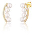 Gold-plated earrings with river pearls and zircons JL0745