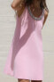 Фото #3 товара Однотонное трикотажное мини-платье со стразами ZARA