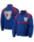 Фото #1 товара Men's New Jersey Nets Blue Hardwood Classics 75th Anniversary Authentic Warmup Raglan Full-Snap Jacket