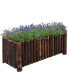 Фото #1 товара Wood Raised Garden Flower Bed Elevated Plant Planter Herb Box Backyard