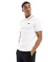 Calvin Klein stretch pique tipped polo in white Hellweiß, L - фото #4