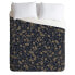 Navy Floral Iveta Abolina Crystalline Water Duvet Cover (Queen) - Deny Designs