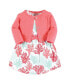 Фото #1 товара Baby Girls Organic Cotton Dress and Cardigan, Coral Reef