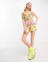 River Island ruffle playsuit in yellow floral