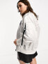 Фото #5 товара AllSaints Echo metallic zip through bomber jacket in silver