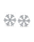 ფოტო #5 პროდუქტის Holiday Party Christmas Frozen Winter Snowflake Cubic Zirconia Micro Pave CZ Stud Earrings For Women .925 Sterling Silver