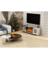 Mirror Glass TV Stand With Electric Fireplace, Crystal Decor Doors, 7 Colors Choosen, Remote Control