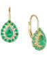 Фото #3 товара Sapphire (1-3/4 ct. t.w.) & Diamond (1/6 ct. t.w.) Teardrop Leverback Drop Earrings in 14k Gold (Also in Emerald and Ruby)