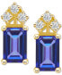 Ruby (1-3/8 ct. t.w.) & Diamond (1/8 ct. t.w.) Crown Stud Earrings in 14k Gold (Also in Emerald & Tanzanite)