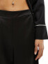 Фото #9 товара ASOS DESIGN satin pyjama trouser co-ord with piping detail in black