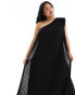 Фото #2 товара ASOS EDITION Curve extreme pleated one shoulder maxi dress in black