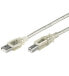 Wentronic USB 2.0 Hi-Speed Cable - transparent - 1.8 m - 1.8 m - USB A - USB B - USB 2.0 - 480 Mbit/s - Transparent