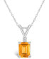 ფოტო #1 პროდუქტის Citrine (1 ct. t.w.) and Diamond Accent Pendant Necklace in 14K Yellow Gold or 14K White Gold