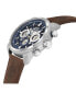 ფოტო #2 პროდუქტის Men's Hadlock Dark Brown Leather Strap Watch 46mm