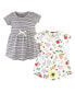 ფოტო #1 პროდუქტის Infant Girl Organic Cotton Short-Sleeve Dresses 2pk, Flutter Garden