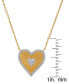 ფოტო #3 პროდუქტის Lab- Grown White Sapphire Ridged Heart 18" Pendant Necklace (1/2 ct. t.w.) in 14k Gold-Plated Sterling Silver