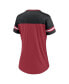 ფოტო #3 პროდუქტის Women's Cardinal, Black Arizona Cardinals Blitz and Glam Lace-Up V-Neck Jersey T-shirt